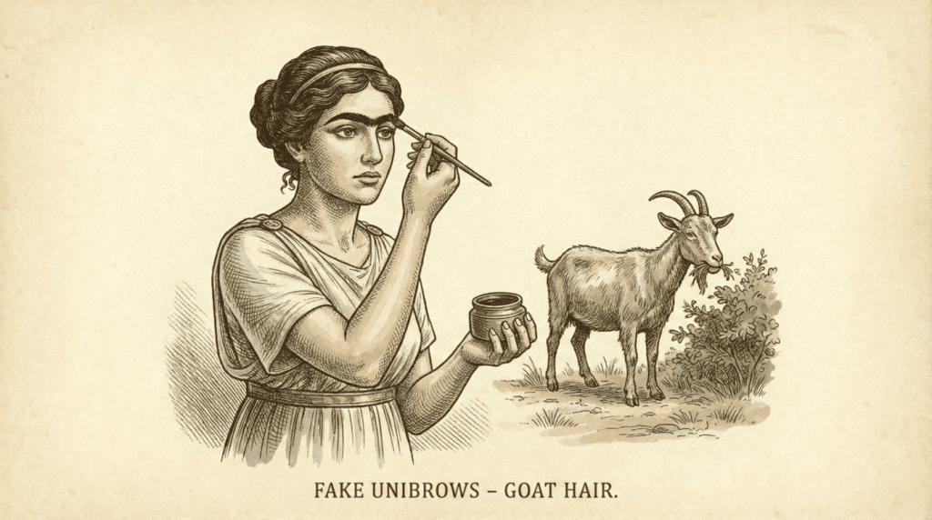 Fake Unibrows Made from Goat Hair (Ancient Greece)