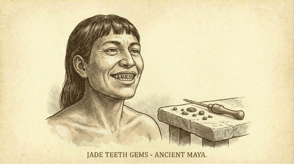 Jade Teeth Gems (Ancient Maya Civilization)