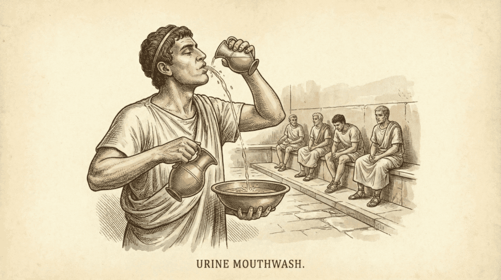 Urine Mouthwash for Whiter Teeth (Ancient Rome)
