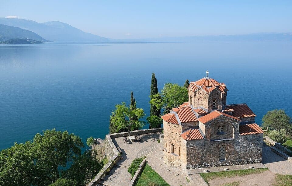 Church of St. John at Kaneo overlooking Lake Ohrid - North Macedonia