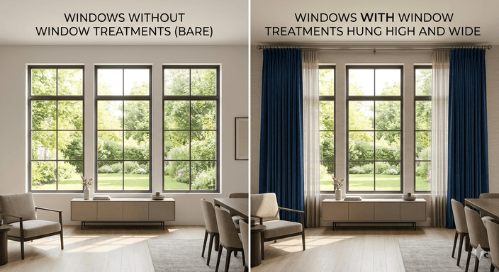 Ignoring Window Treatments or Hanging Them Incorrectly