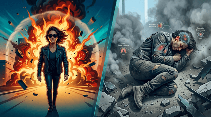 Walking Away from Explosions