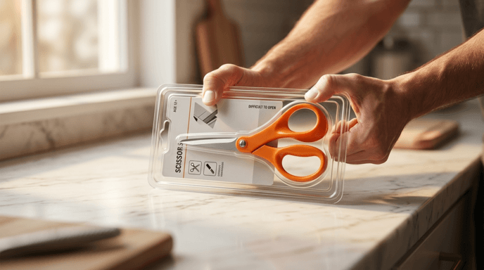 The Scissors Sealed Inside Scissors-Proof Packaging